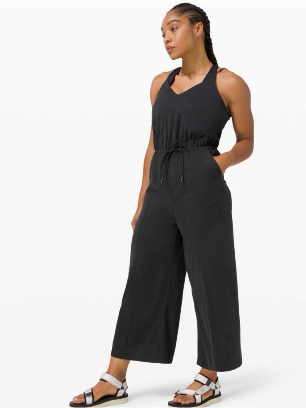 Lululemon Day-to-Night Wide-Leg Drawstring Jumpsuit in Black, Size 6